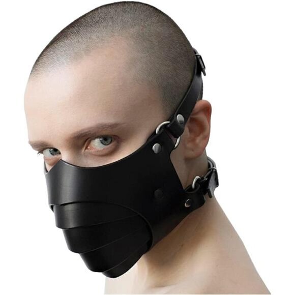 Sexy Steampunk Half-Face Halloween Cosplay PLeather Mask Adjustable Motorcycle - Picture 1 of 7